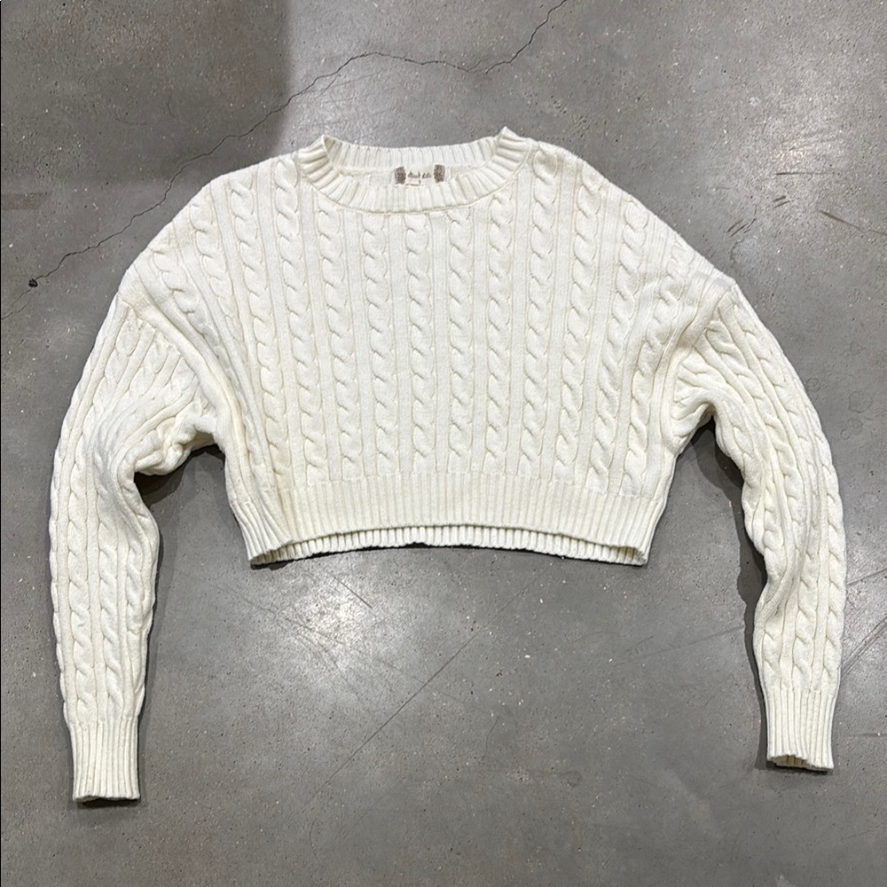 Altar'd State Ivory Cable Knit Sweater